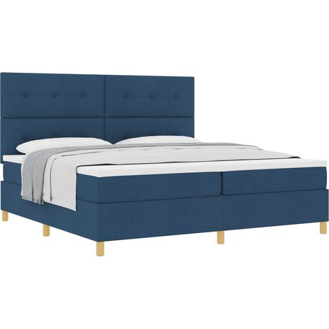 Maison Exclusive - Letto a molle con testiera Blu 200 x 200 cm Tessuto (1/5)