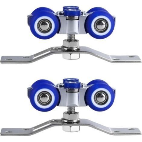 2 Pièces Galet Porte Coulissante, Roulette Porte Coulissante en Acier Inoxydable, Peut tourner à 360°, pour Porte Coulissante Simple, Porte Pliante, Porte Coulissante Multiple (1/4)