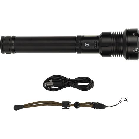Lampe Torche LED Zoomable avec Chargeur USB COB, Lumière Rouge et Blanche Portable (1/5)