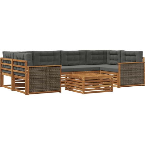 Outdoor Sofa Set with Cushion 7 pcs Natural and Anthracite vidaXL (1/5)
