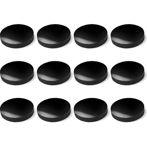 Cyclingcolors – Lot de 12 patins silicone antidérapants Ø18mm – Anti-vibration pour meubles – Adhésif noir pour surfaces lisses