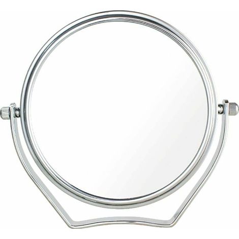 BETT Miroir Maquillage Grossissement x10, 6 inch Compact Miroir Cosmétique sur Pied, chrome, Ø 15,3 cm, 100% et 1000% orientable sur 360°, Haute Qualité miroir de Table,