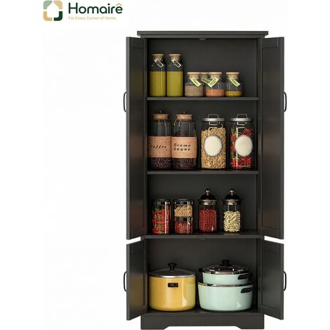 Colonnes de rangement noir avec étagères en noir bois 60 x 30 x 123 cm HOMAIRE (1/5)