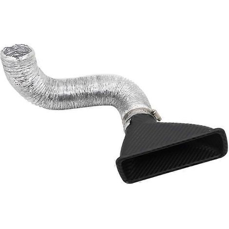 Kit de conduit d'admission d'air turbo pour pare-chocs avant de voiture, style fibre de carbone, ouverture carrée. (1/5)