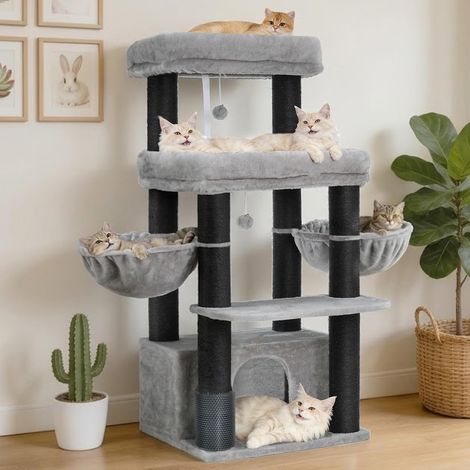 Arbre à Chat pour Grands Chats, poteaux sisal 8 cm, MPJ02W (1/5)