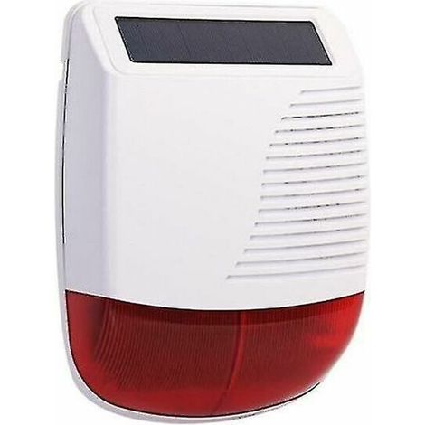 royaluxe -Extéri sans fil, à énergie solaire, flash de lumière stroboscopique, alarme de sirène (1/5)