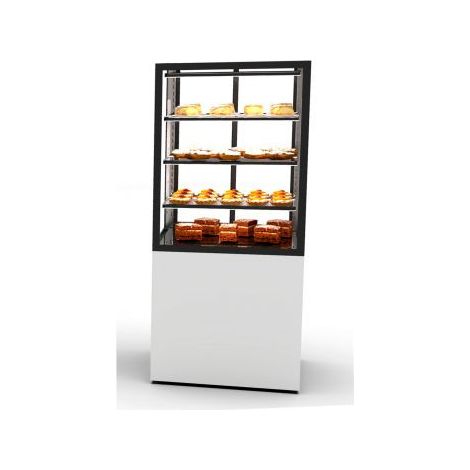 Vitrine Neutre à 4 Faces avec Base 60 - 600 x 600 x 1400 mm et avec Accès Frontal - Température +6 à +10°C - Sayl