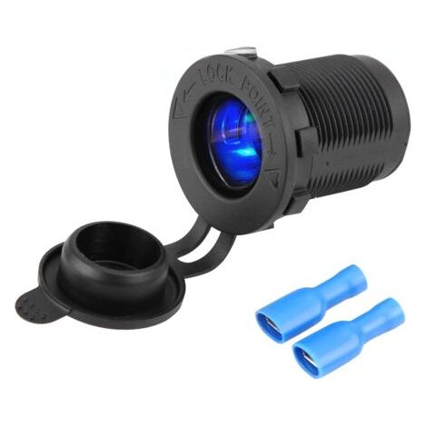 Presa accendisigari antipolvere con LED blu, per auto, moto e barca. (1/5)