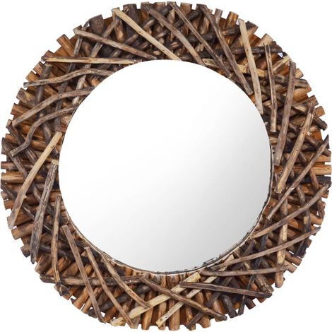 Miroir mural 60 cm Teck Rond DEC022825