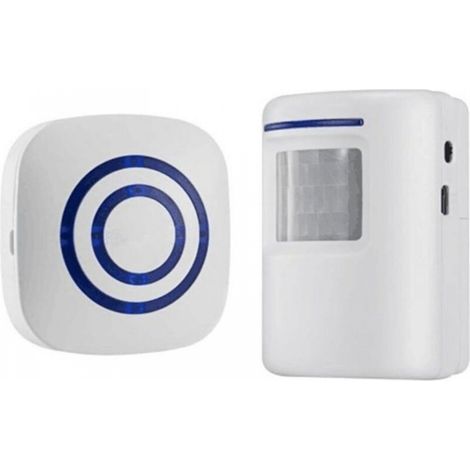 Kit de sonnette extérieure, sonnette à détecteur de mouvement infrarouge avec 1 récepteur enfichable et 1 alarme (1/5)