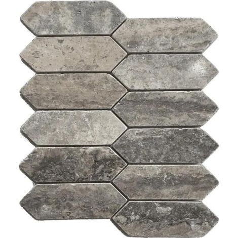 Mosaico - ALBEDO PIETRA - Picket Silver - 30,6x25,6 cm - Pietra naturale - Eleganza senza tempo