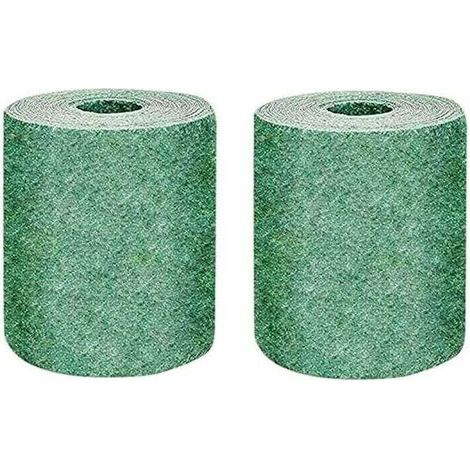 2 Pack Rouleau de tapis de semences de gazon, tapis de culture d'herbe biodégradable 10FT, tapis de semences de gazon engrais jardin pique-nique jardinage tapis de plantation de pelouse 20 × 300cm (1/5)