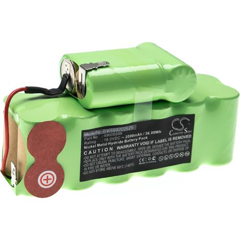 vhbw Batería recargable compatible con Hoover SU180, SU180B8, SU180T2, SU180WT aspiradora, robot limpieza (2000 mAh, 18 V, NiMH)