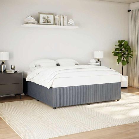 Bed Frame without Mattress Dark Grey Super King Velvet vidaXL (1/5)