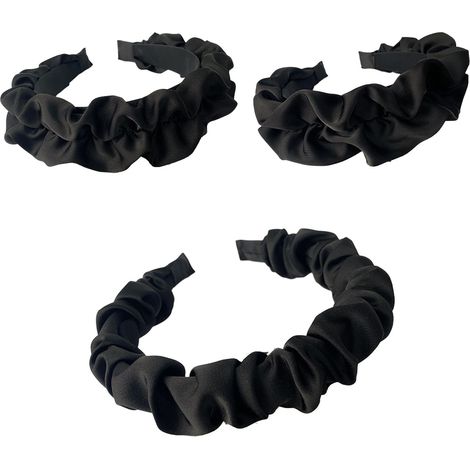 Serre-Tête En Satin - Bandeau Large Souple - Accessoire Cheveux Femme Et Fille - Pour Loisirs Et Fêtes - Lot De 3 Pièces (1/5)