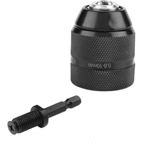 Perceuse à main 10mm tout métal – lot de 2 – poignée hexagonale, tige connexion, mandrin, clé conversion (1/5)