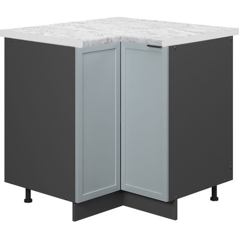 Meuble d'angle Fame-Line, Bleu clair-gris, 80.5 cm , PT Marbre, Vicco