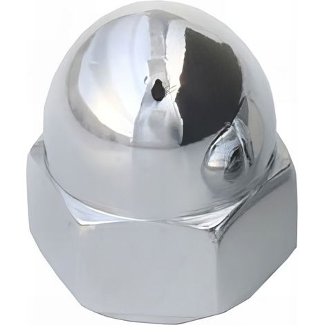 25 Ecrous Borgne DIN1587 Laiton Chrome mm - Diamètre 4 mm mm
