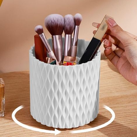 Drehbarer Make-up-Pinselhalter mit 5 Fächern, multifunktionaler Organizer für Badezimmer und Schminktisch