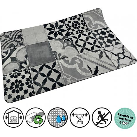 TAPIS MULTIUSAGE CARREAU CIMENT SPECIAL CUISINE Conditionnement: 40X60 (1/4)