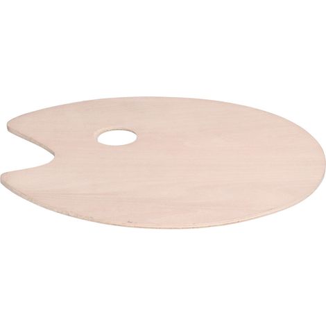 Palette De Peinture En Bois - Trou Pour Pouce Oval - Pour Huile Et Acrylique - Usage Gaucher Et Droitier - Lot De 1 (1/5)