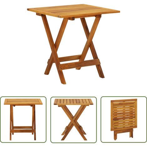 The Living Store Bistrotisch 46x46x47 cm Massivholz Akazie - Holztisch - Esszimmertisch - Balkontisch - Gartenmöbel - Outdoor Möbel (1/5)