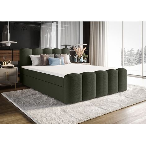 Lit Boxspring Quelle - Vert - 180x200 Cm - Lit Double - Lit Moderne - Matelas À Ressorts Bonnell (1/5)