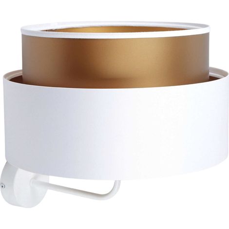 Applique murale design blanc satiné effet cuivre intérieur élégant - Blanc satin intérieur cuivre (1/5)