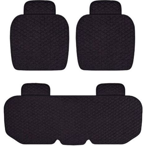 BUNTHAUS Ensemble de 3 coussins de siège de voiture, antidérapants, respirants, coussins de siège de voiture, protecteurs de siège de voiture pour toutes les voitures, noir