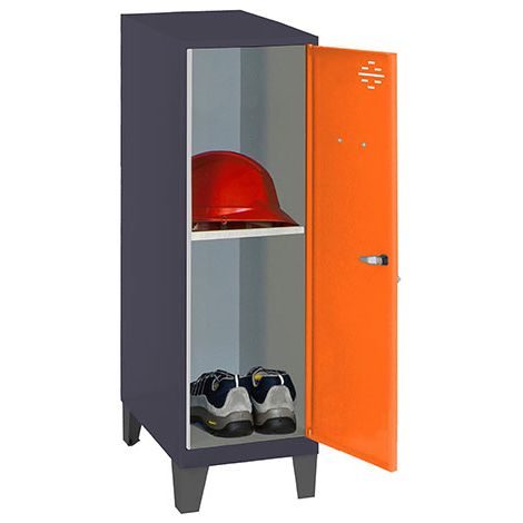 METALLISCHES SCHLIESSFACH SIMONLOCKER DISM.MINI + BAN. 915x300x500+PIES ANT/ORANGE (1/2)