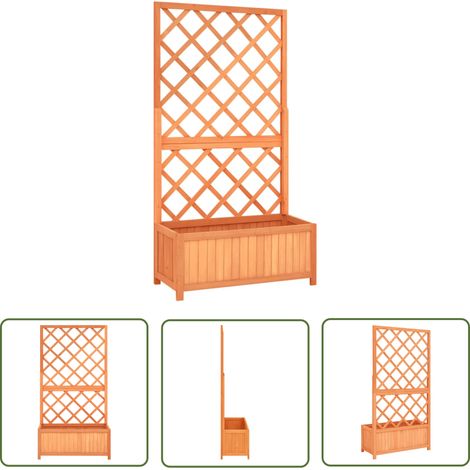 Jardinière à treillis jardin Marron 70x30x135 cm Bois de sapin (1/5)