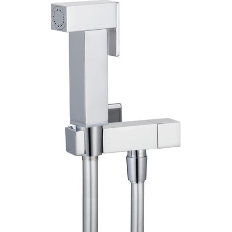 Kit idroscopino cromato quadro doccetta per wc portatile shut-off monogetto con leva (1/3)