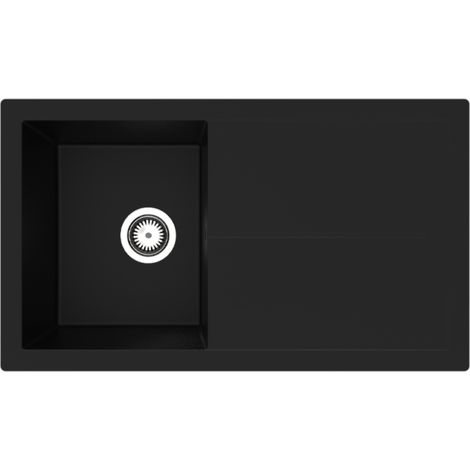 Küchenspüle Einbauspüle Granit Optik Mineralite 86 x 50 Schwarz Respekta (1/5)