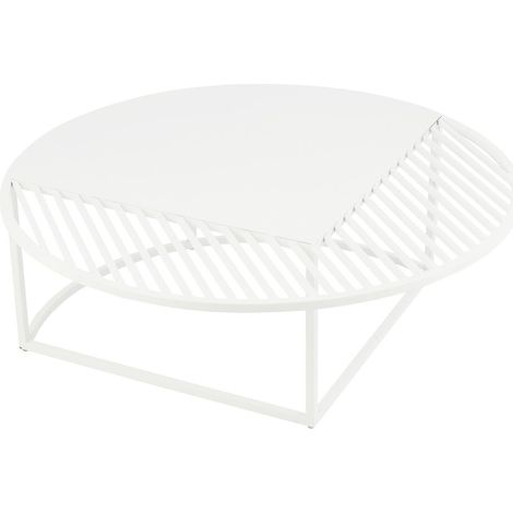 Table Basse de Jardin en Métal "Celie" 90cm Blanc