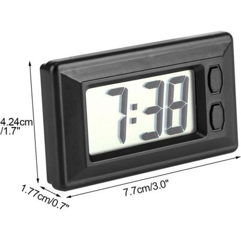 Réveil Numérique - Écran LCD - Alimentation Pile LR1130 - Pour Voiture Bureau Chambre Cuisine - 1 Pièce (1/4)
