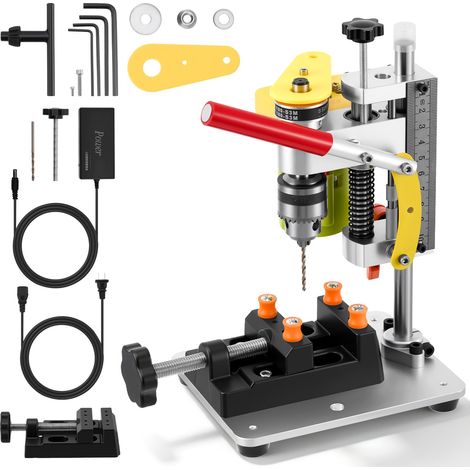 Perceuse sur pied, 4500-9000 tr/min, mini perceuse d'établi avec 7 vitesses, mini perceuse de table pour le bois, le métal et le plastique (1/5)