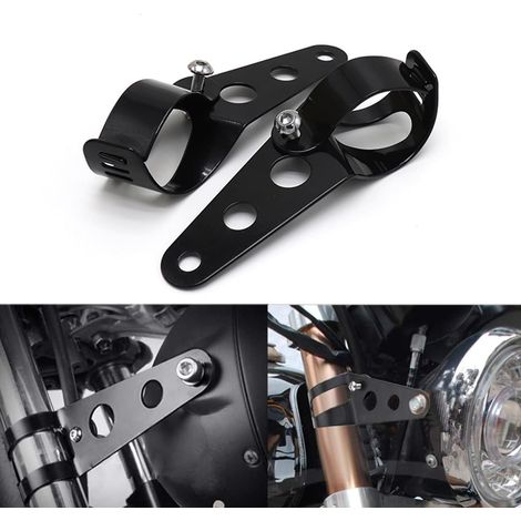 Support de phare de moto universel 38 mm à 51 mm, support pour phare de moto, clip noir