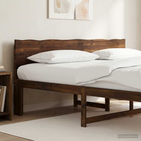 vidaXL Tête de lit en bois brut ROSTOCK Marron foncé 180 cm (1/5)