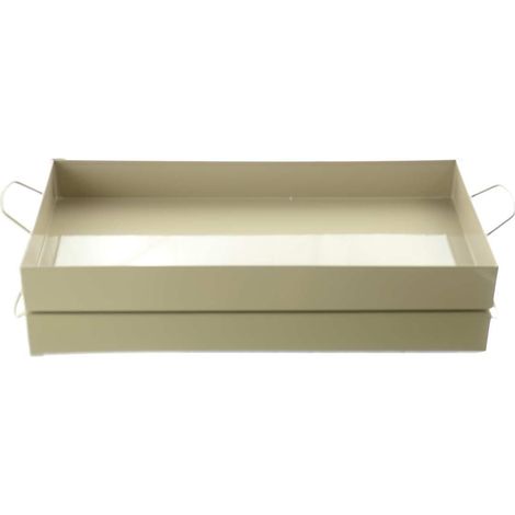 nature trends Tablett Sand mit Henkeln rechteckig 45 x 22 cm - Metall
