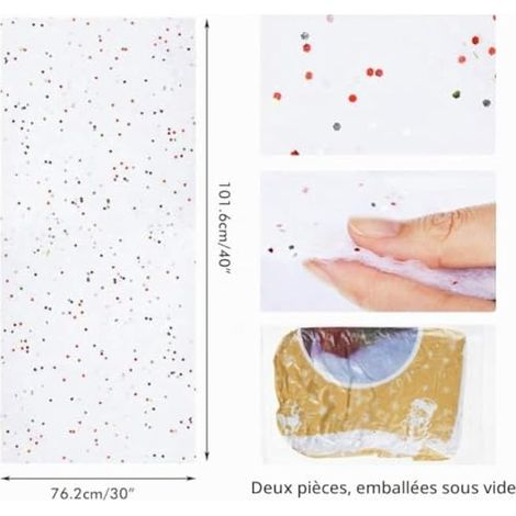 Rouleau de Couverture Neige Artificielle, 40 x 30 Pouces, 1 Pièce Tapis Neige, épaisse Pailletée Fausse Accessoires Photo, pour Décorations Murales Village Nol Blanc (1/4)