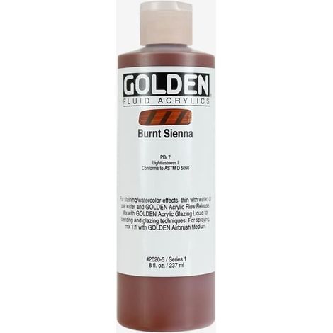 Golden : Fluid Acrylic Paint : 236ml (8oz) : Burnt Sienna