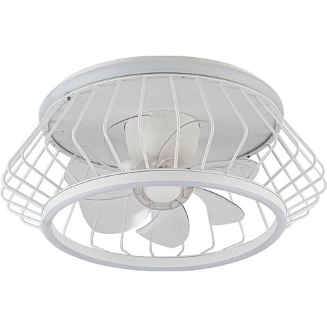 Ventilador de techo LED "Cobra" regulable con control remoto (50W 3CCT 4800lm) IP20 Ø50cm color blanco (1/5)