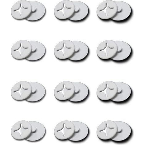 Boutons de fixation moustiquaire fenêtre sans perçage, blanc, 12 pièces (1/5)
