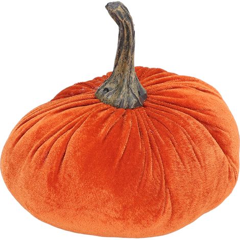 Citrouille En Tissu - Tige En Résine Torsadée - Décoration Rustique Automne - Pour Centre De Table Et Maison - Lot De 1 (1/5)