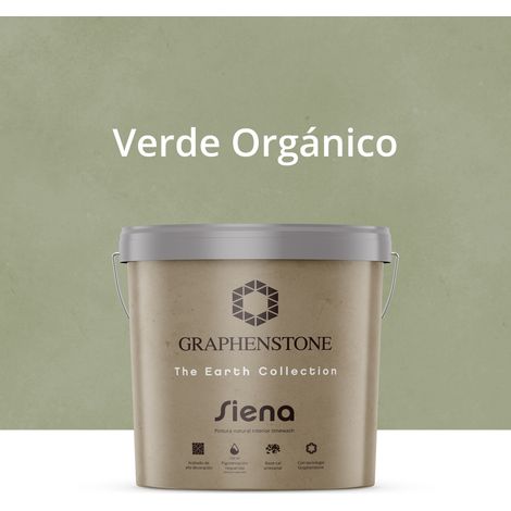 Pintura Ecológica INTERIOR Efecto LIMEWASH Base Cal SIENA Color VERDE ORGÁNICO 12L