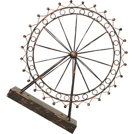 Applique Murale À Piles - Lustre Roue De Fortune En Fer - Lumière Blanche Chaud - IP54 - 34.5 X 31 X 7 Cm - 1 Pièce (1/5)