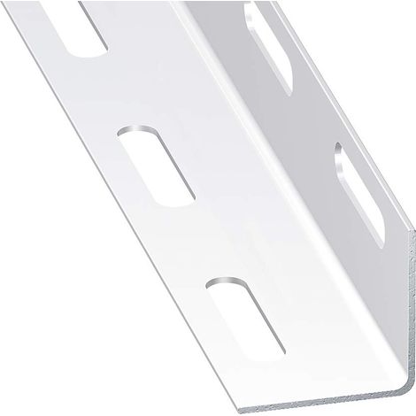CQFD Angolo perforato in acciaio profilato a freddo, bianco - 38 x 38 mm