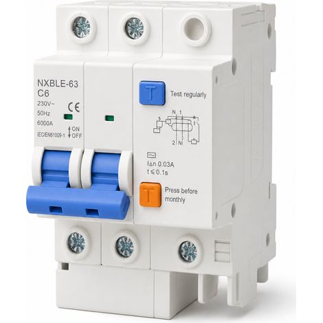 Disjoncteur différentiel 2P 6A courbe C 6kA 230-400V