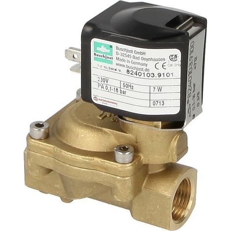 Electrovanne Buschjost G3/8,3.0m³/h,0.1-16bar +110°C,FPM,230VAC