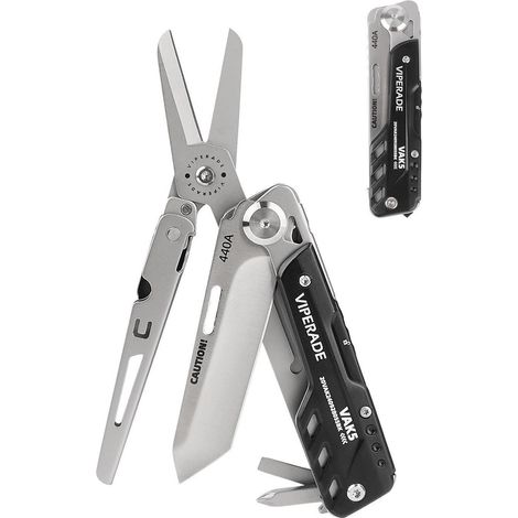 Couteau multifonction EDC avec ciseaux, acier inoxydable, ouverture une main, verrouillage de sécurité